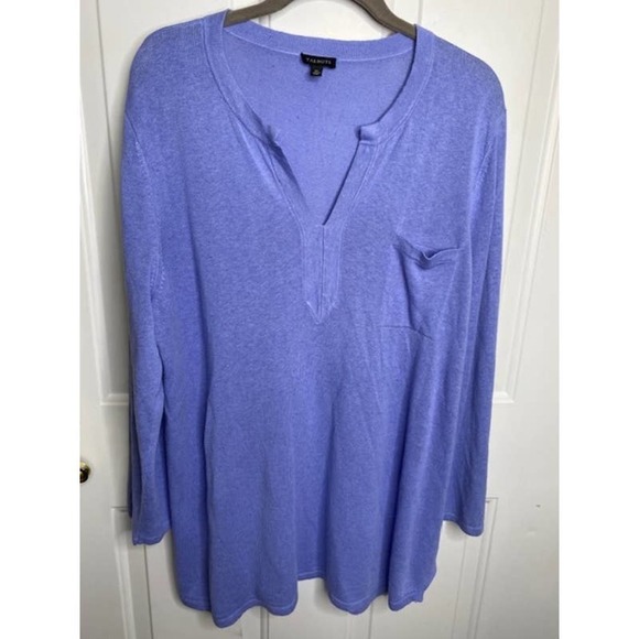 Eileen Fisher Women Sz PS 100% Organic Linen Blue Long Sleeve Pullover - Picture 5 of 5